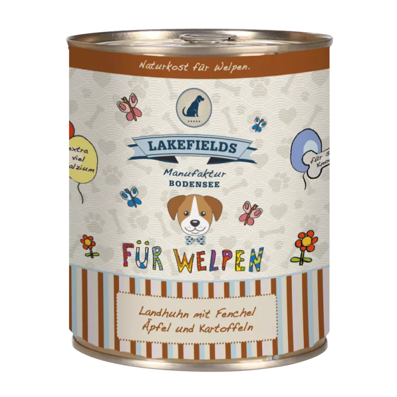 Lakefields Landhuhn mit Fenchel für Welpen 400g